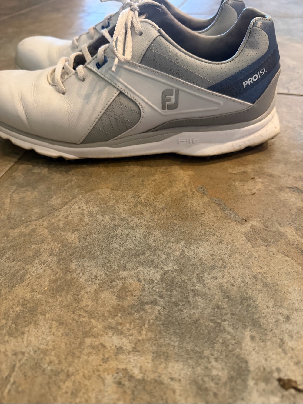FootJoy White Gray Pro/SL Men's Golf Sneakers